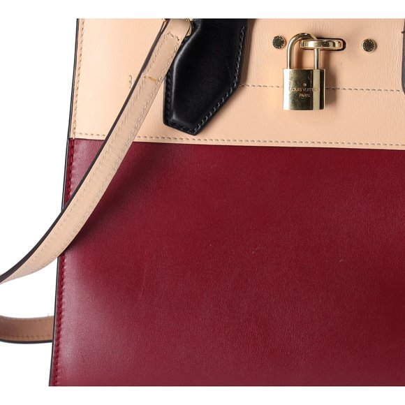 Louis Vuitton City Steamer PM Beige Bordeaux Colorblock Small Satchel Handbag - Picture 4 of 17